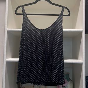 Cotton navy tank top